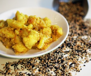 Cauliflower dal with panch phoran